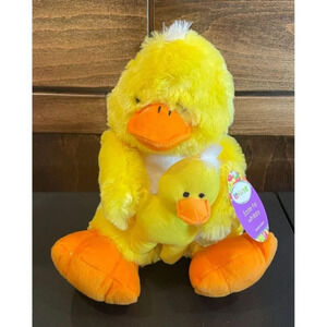 Homerbest Yellow Duck‎ Mom & Baby Plush Toy Stuffed Animal Easter NEW